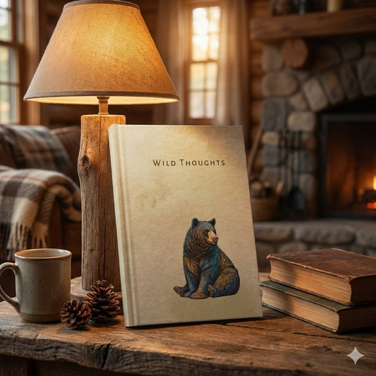 Timberline Black Bear Journal – Matte Hardcover Writing Journal, Nature Inspired Keepsake, Minimalist Luxury Journal, Thoughtful Gift