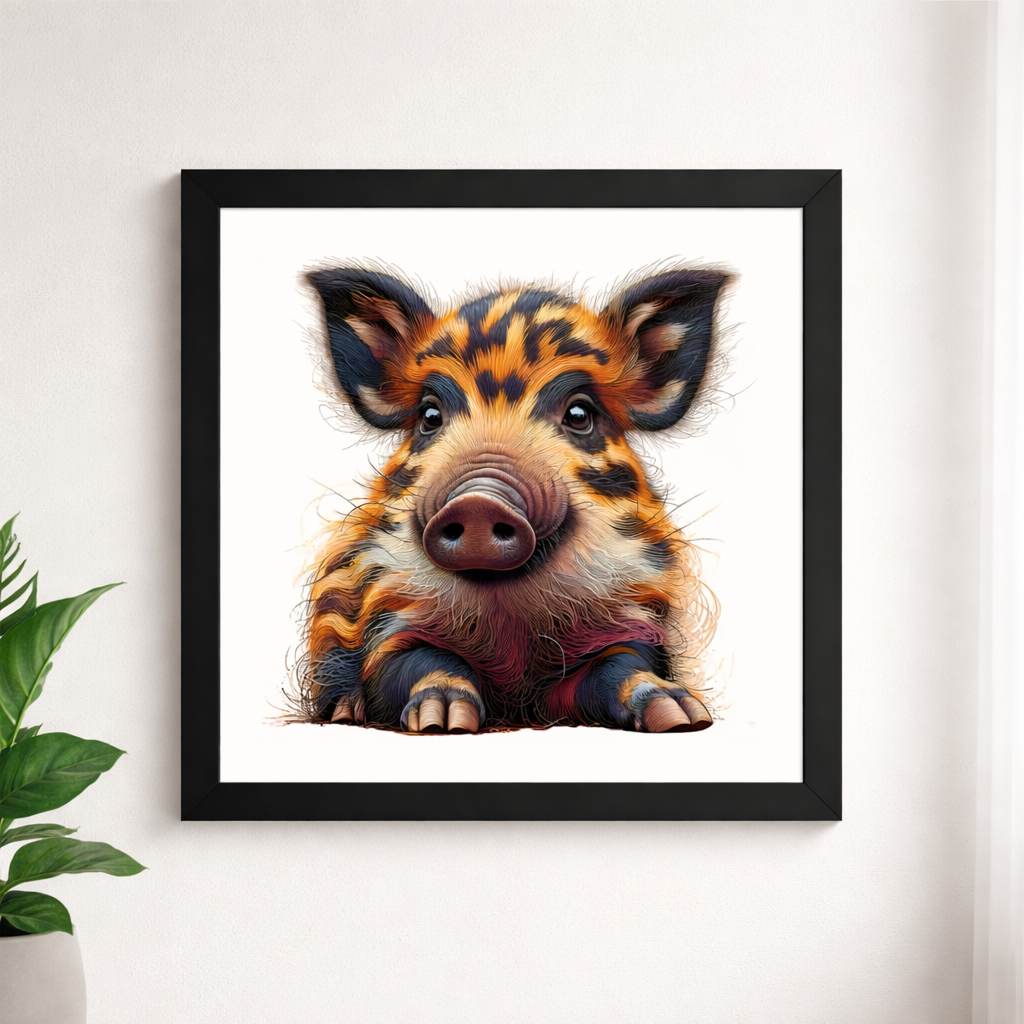 Woodland Little Boar Art Print