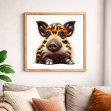 Woodland Little Boar Art Print