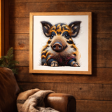 Woodland Little Boar Art Print