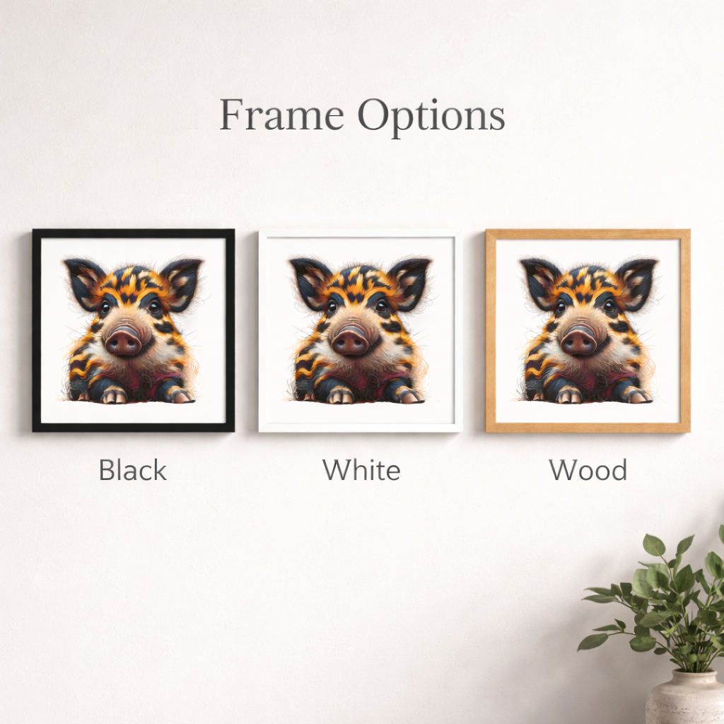 Woodland Little Boar Art Print