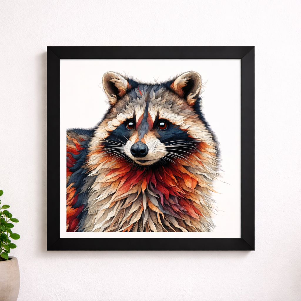 Woodland Raccoon Art Print