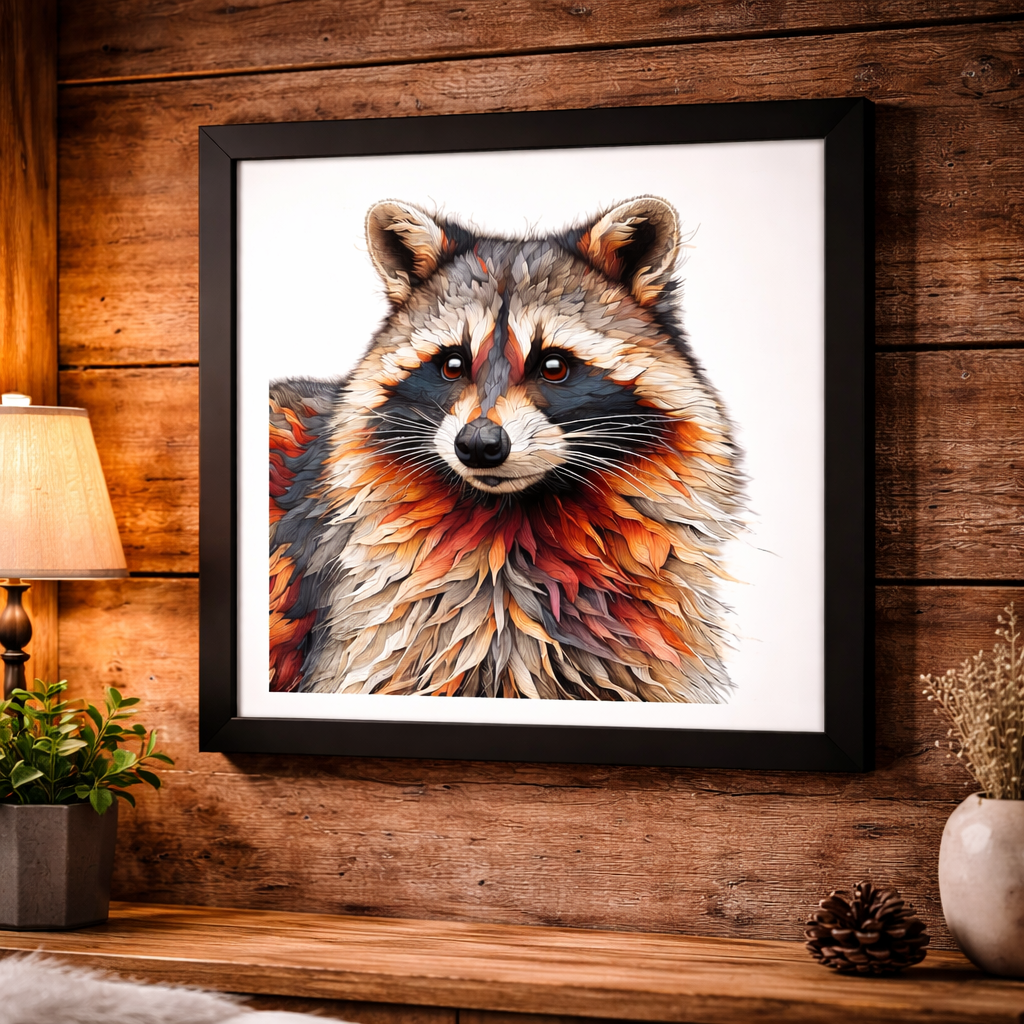 Woodland Raccoon Art Print