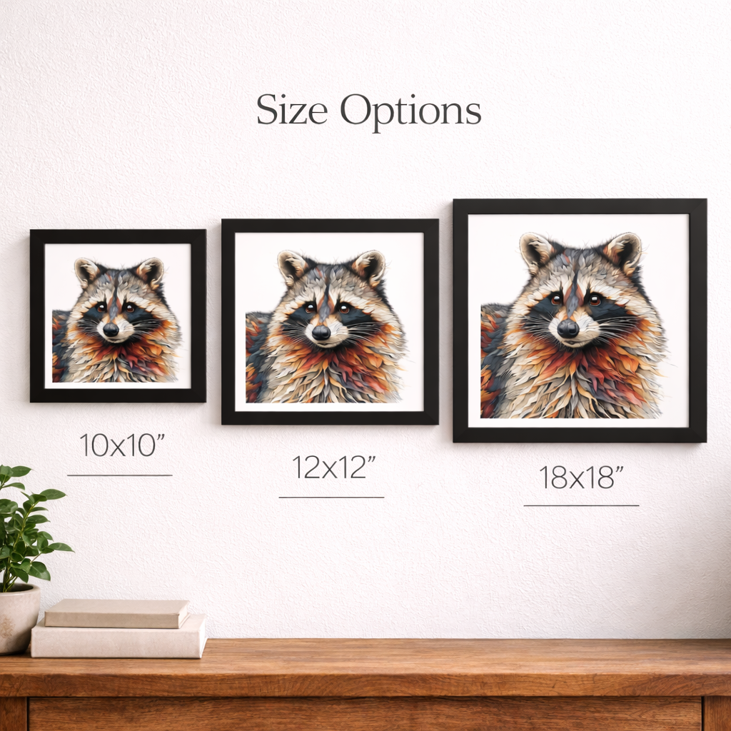 Woodland Raccoon Art Print