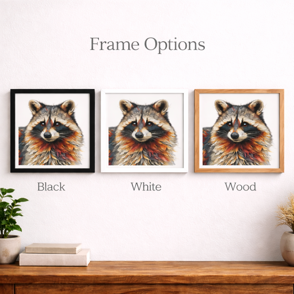 Woodland Raccoon Art Print