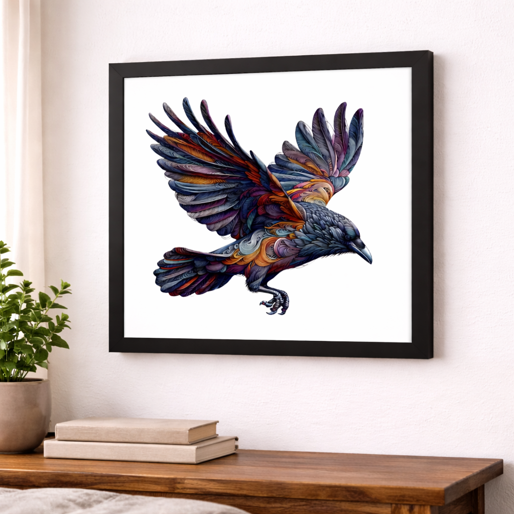 Woodland Crow Art Print