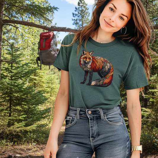Timberline Fox T-Shirt – Nature Inspired Fox Graphic Tee | Soft Unisex Outdoor Shirt | Rivynn Wilderness Apparel