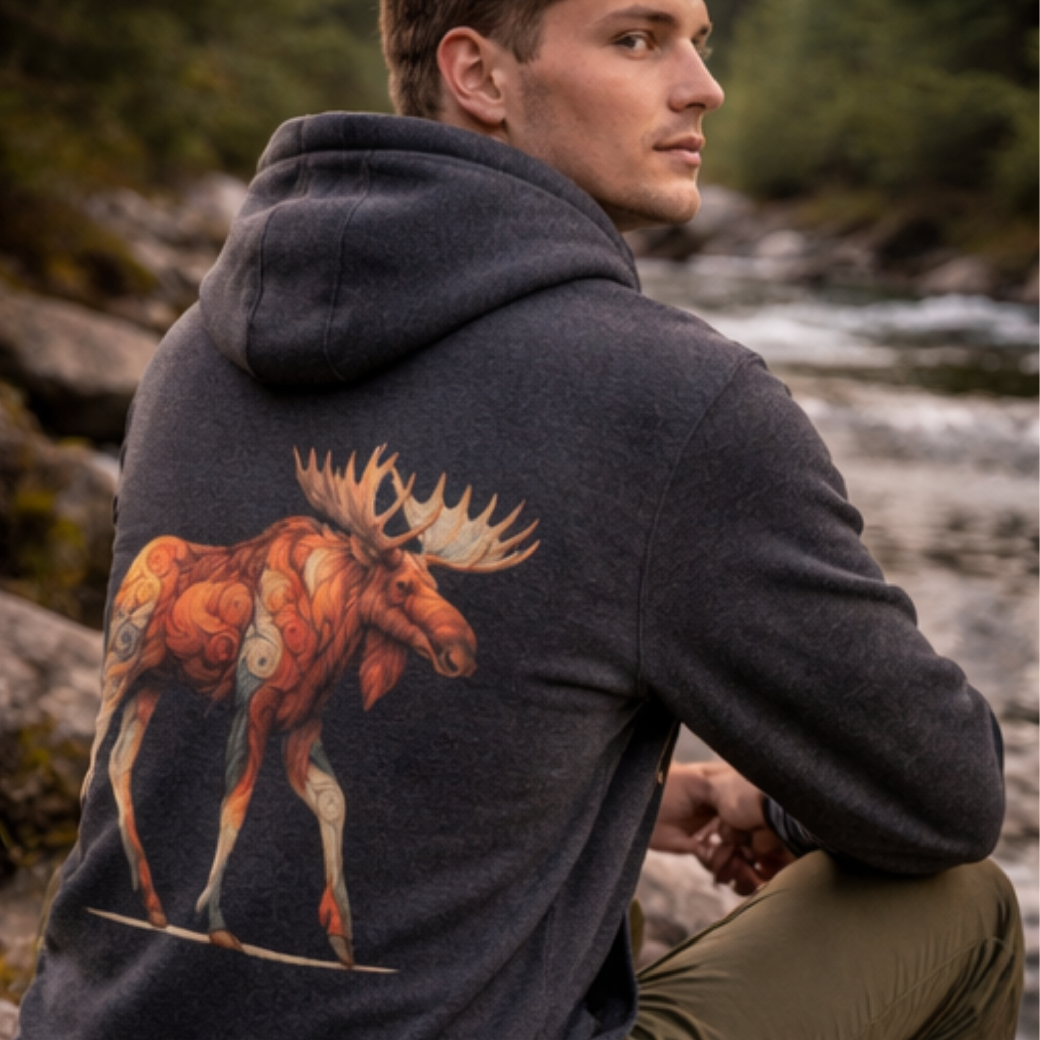 Timberline Moose Zip Hoodie