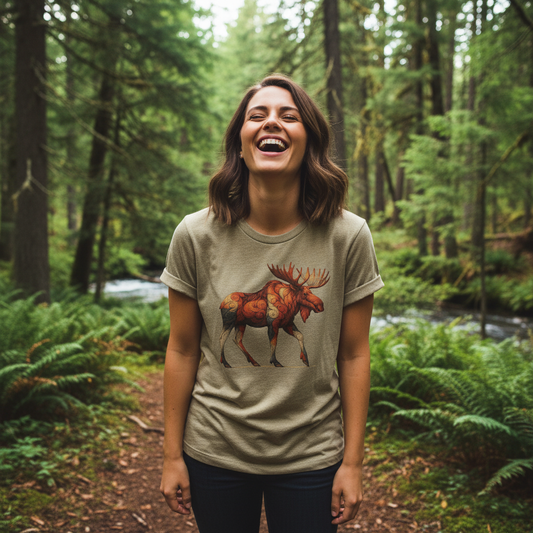 Timberline Moose T-Shirt – Nature Inspired Moose Graphic Tee | Soft Unisex Outdoor Shirt | Rivynn Wilderness Apparel