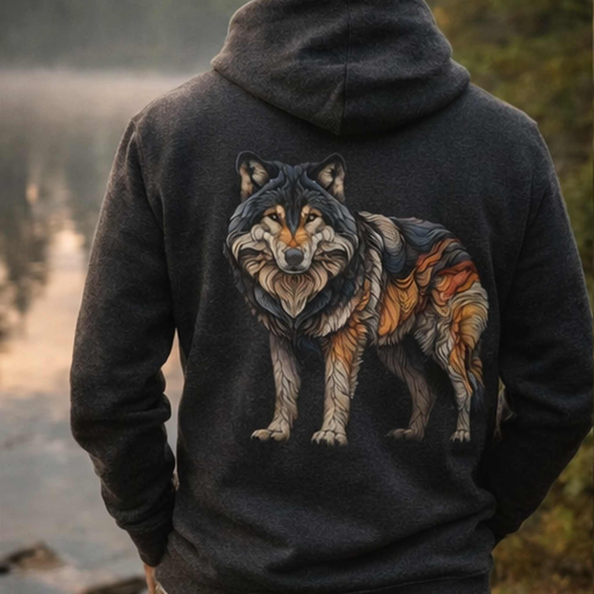 Timberline Wolf Zip Hoodie